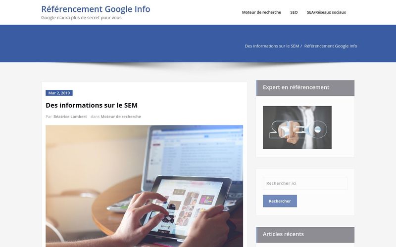 Référencement Google Info - Google n'aura plus de secret pour vous
